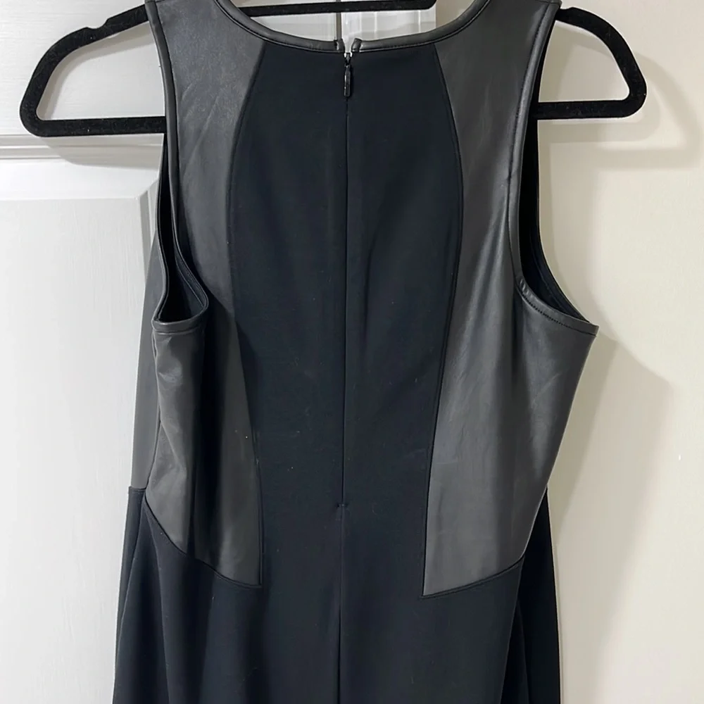 Athleta dress in black. Leather look detail. Like edgy? - Picture 4 of 7